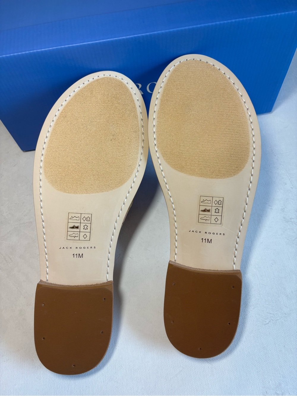 Jack Rogers Flat Sandal, Original Jacks, New, Natural Cork/Gold, size 11 - Picture 8 of 10
